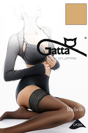 Gatta Michelle 01 Wyrób pończoszniczy pończochy samonośne, visone