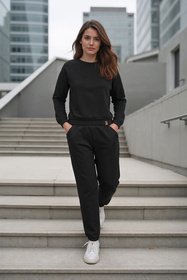 Komplet bluza+spodnie Vivisence 9204kmpl czarny