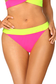 Lorin L2483/3 bikini klasyczne figi regulowane ramiączka żółty/różowy