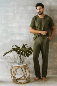 Nocna piżama Italian Fashion Dallas kr.r. dł.sp. khaki