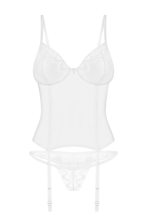 Gorset Obsessive Alissium corset & thong white 