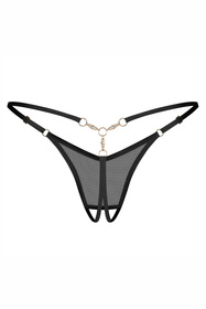 Obsessive Oxaria crotchless thong stringi otwarte black