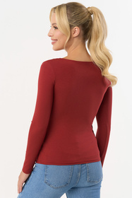 Babell Manati bluzka wiskozowa z długim rękawem marsala