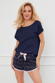 Piżama Italian Fashion Libra kr.r. kr.sp. granat/druk