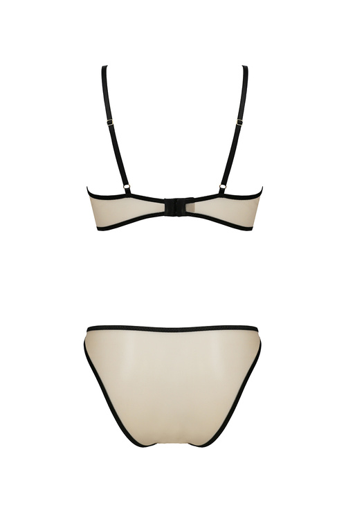 Nocna komplet biustonosz + stringi Passion Lorina set beige