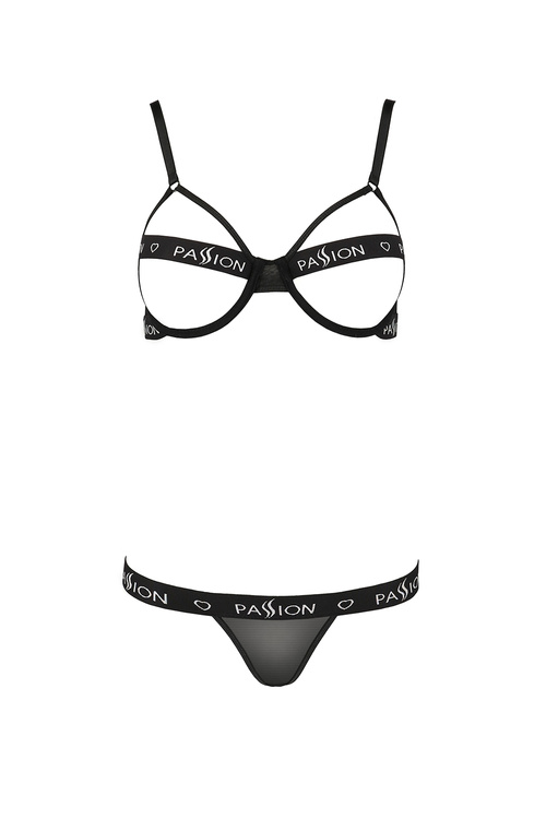 Nocna komplet biustonosz + stringi Passion Kyouka set black 