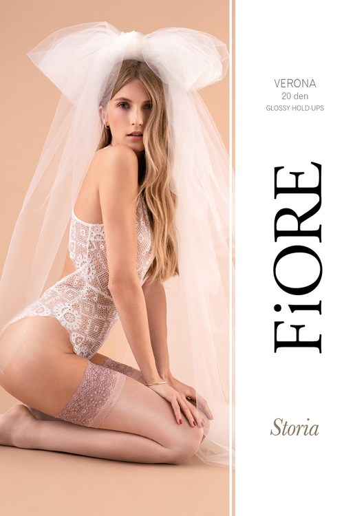 Fiore Verona 20 Den A4010 Wyrób pończoszniczy pończochy samonośne, poudre