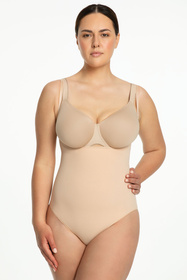 Body wyszczuplające Julimex 419 Seamless Body Open Bust beżowy