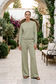 Vivisence 9208kmpl komplet dresowy bluza i spodnie w kant oliwkowy