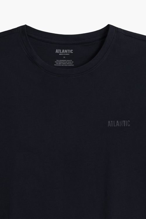 Atlantic NMP 381 piżama męska prążkowana z krótkimi spodenkami granat/szary