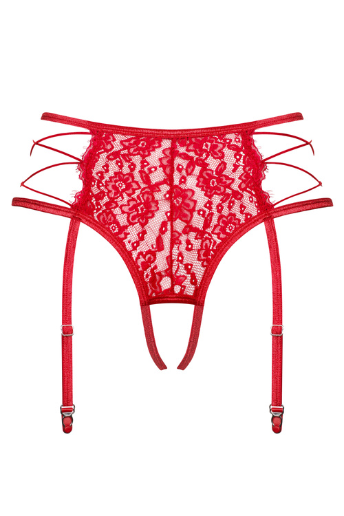 Obsessive Rediosa garter belt Pas do pończoch niski, czerwony