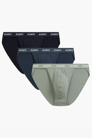 Atlantic 3MP-1576 slipy 3-pack z elastycznym pasem granat/ciemnoniebieski/khaki