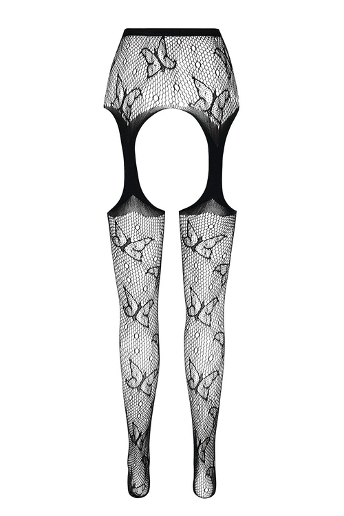 Passion ECO S001 Wyrób pończoszniczy pończochy z pasem, black