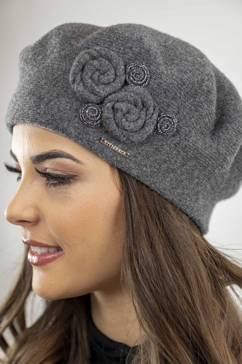 Vivisence 7037Kmpl Komplet beret+szalik, ciemnoszary