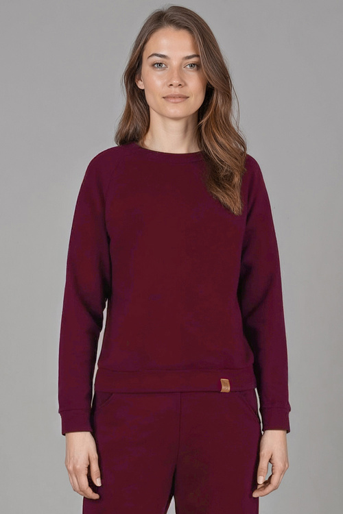Vivisence 9004 bluza nierozpinana z okrągłym dekoltem bordowy