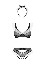 Obsessive Naughty Maid sexy kostium z falbankami, black