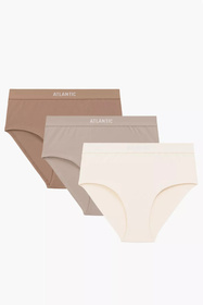 Atlantic 3CLP-009B 3-pack figi wysokie, bawełniane ecru/beżowy/ciemnobeżowy