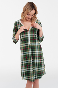 Nocna koszula Italian Fashion Asama r.3/4 druk/zielony