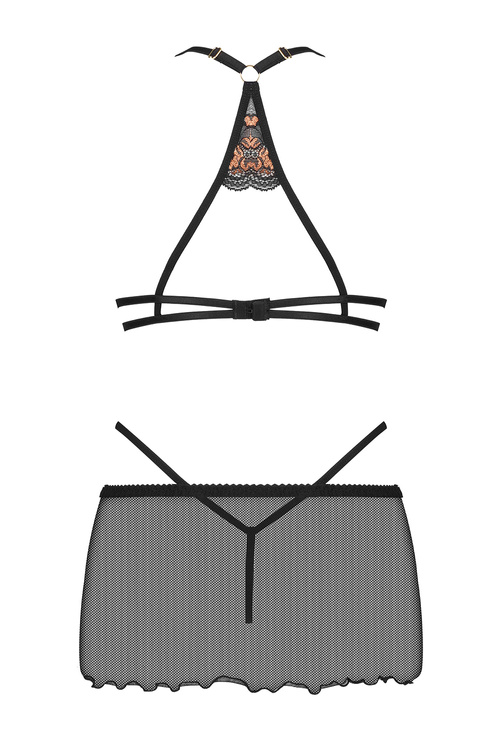 Beauty Night Goldie komplet koszulka i stringi, regulowane black