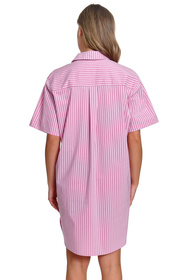 Doctor Nap TM.7427 koszula nocna rozpinana krótki rękaw miami pink