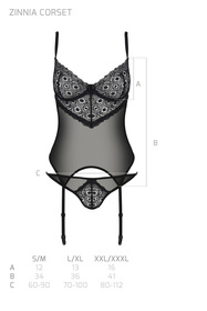 Passion Zinnia corset Gorset sexy, black
