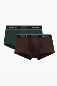 Atlantic 2MH-1200 bokserki 2-pack Magic Pocket dopasowane, zielony/brąz