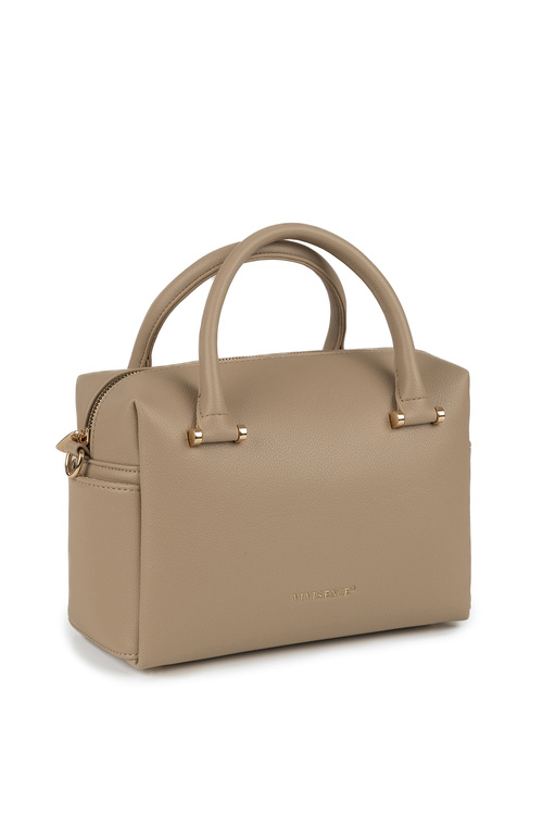 Vivisence T0018 torebka do ręki z zamkiem i odpinanym paskiem beige