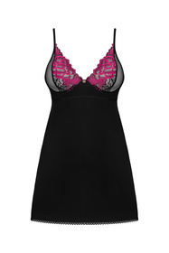 Nocna komplet koszulka + stringi Obsessive Rosenty chemise czarny