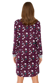 Italian Fashion Ava dł.r. Nocna koszula, druk/burgund