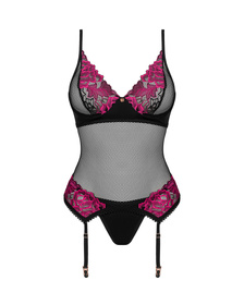 Gorset sexy Obsessive Rosenty corset czarny 