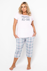Nocna piżama Italian Fashion Glamour kr.r. sp.3/4 j.róż/druk  