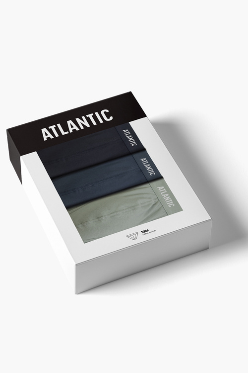 Atlantic 3MP-1576 slipy 3-pack z elastycznym pasem granat/ciemnoniebieski/khaki