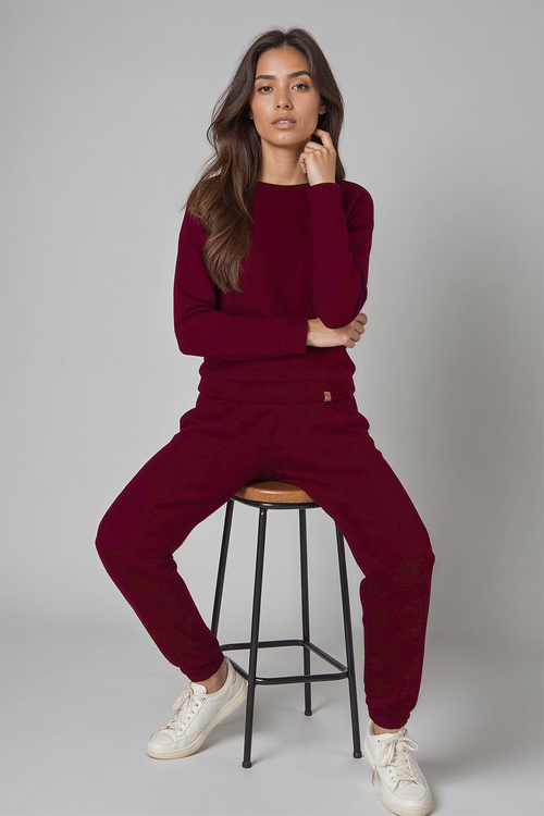 Vivisence 9004 bluza nierozpinana z okrągłym dekoltem bordowy