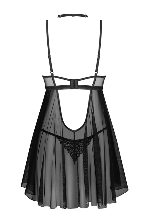 Komplet koszulka + stringi Obsessive Donarella babydoll black