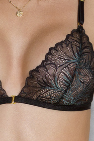 Nocna komplet biustonosz + stringi + pas do pończoch Passion Deliena set black