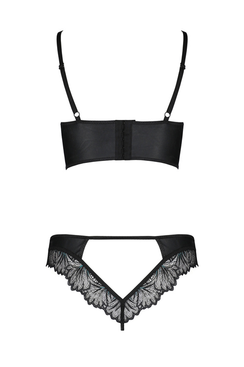 Nocna komplet biustonosz + stringi Passion Astrida bikini black 