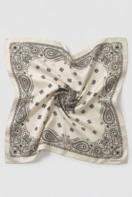 Vivisence S65-017 apaszka jedwabna paisley beżowy/czarny