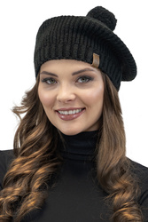 Beret damski Vivisence 7074 czarny