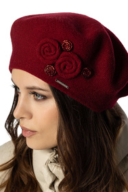 Vivisence 7037Kmpl Komplet beret+szalik, bordowy