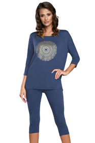 Italian Fashion Mandala r.3/4 sp.3/4 Nocna piżama, granat