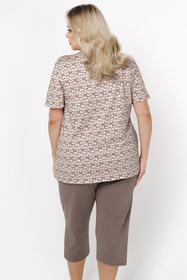 Nocna piżama Italian Fashion Ramira kr.r. sp.3/4 druk/cappuccino 