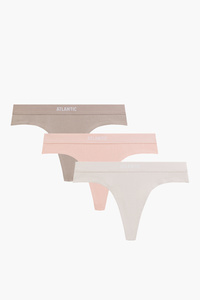 Atlantic 3CLP-013 stringi 3 pack z szeroką gumą różowy/cappucino/jasnoróżowy