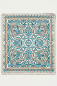 Vivisence S90-001 apaszka jedwabna paisley turkusowy/beżowy