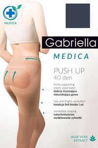 Gabriella Medica Push-up 40 Den Code 128 Wyrób pończoszniczy rajstopy, grafit