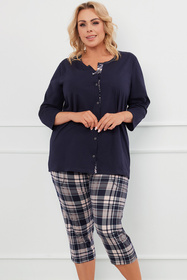 Piżama Italian Fashion Dona r.3/4 sp.3/4 granat/druk