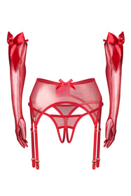Obsessive Gifty Red komplet bieliźniany 3-częściowy, red