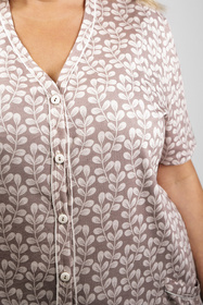 Nocna piżama Italian Fashion Ramira kr.r. sp.3/4 druk/cappuccino 