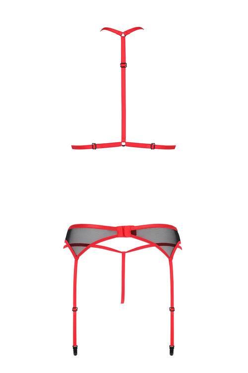 Passion Satara set Nocna komplet biustonosz + stringi, red