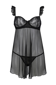 Nocna komplet koszulka + stringi Avanua Milagros chemise black 