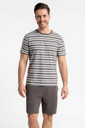 Moraj PDM3700-005 piżama męska krótki rękaw i szorty patt 1-taupe